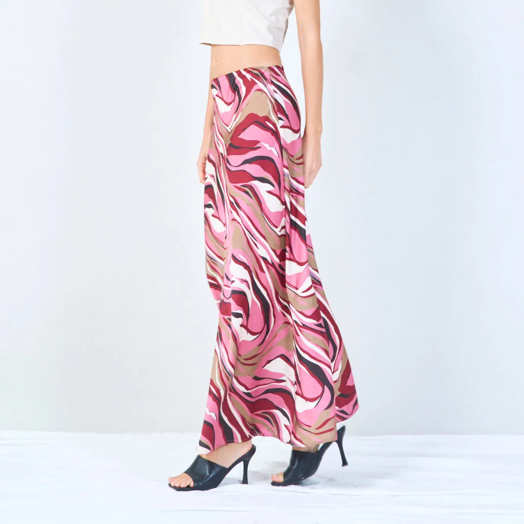 Abstract print midi skirt wholesale