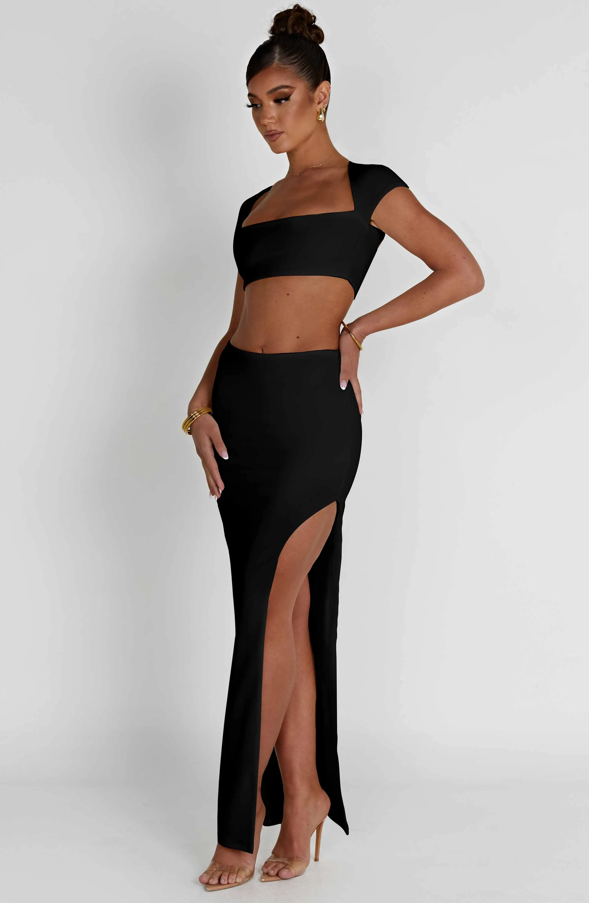 Adorn Maxi Graceful Skirt - Black