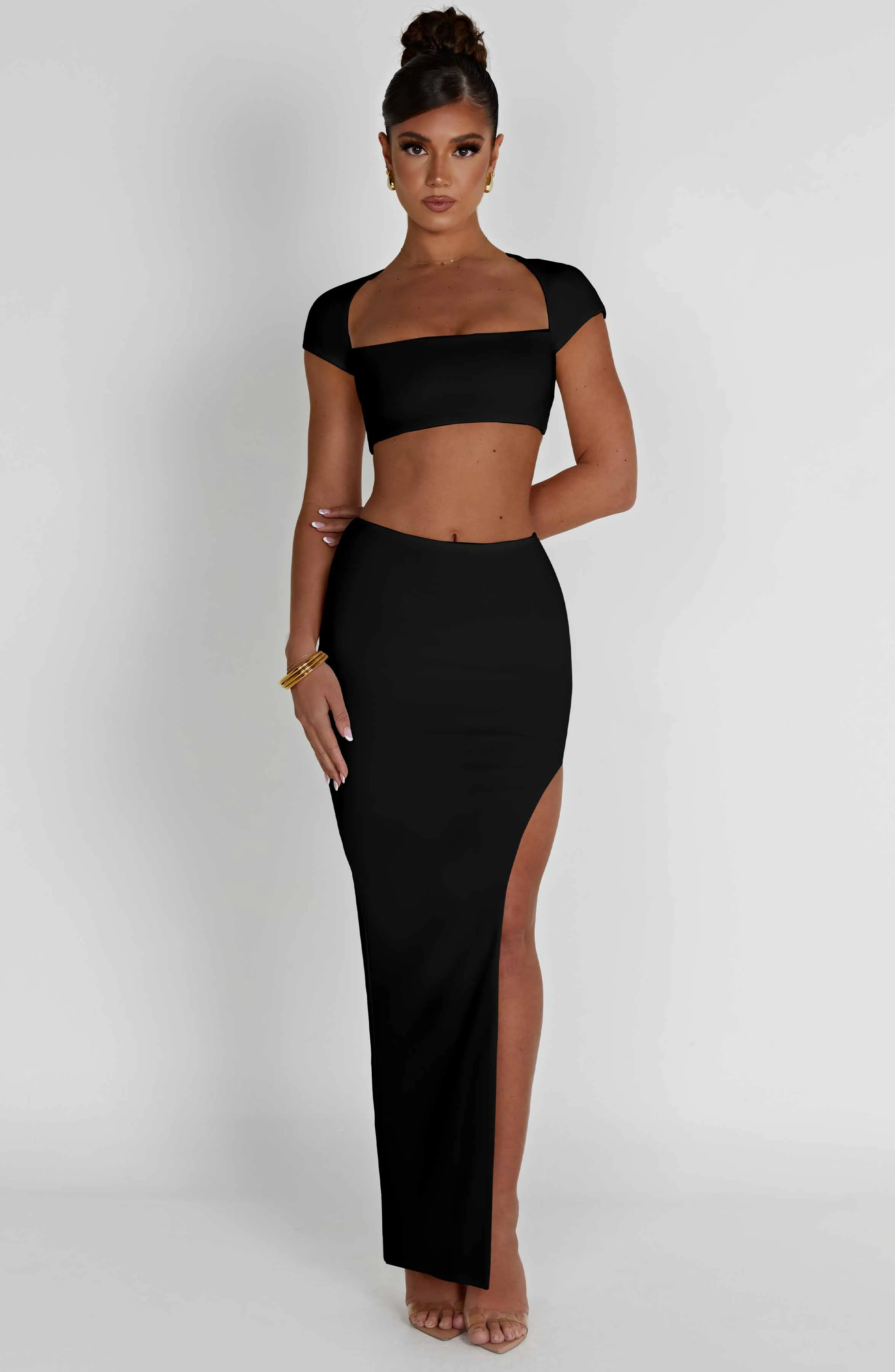 Adorn Maxi Graceful Skirt - Black