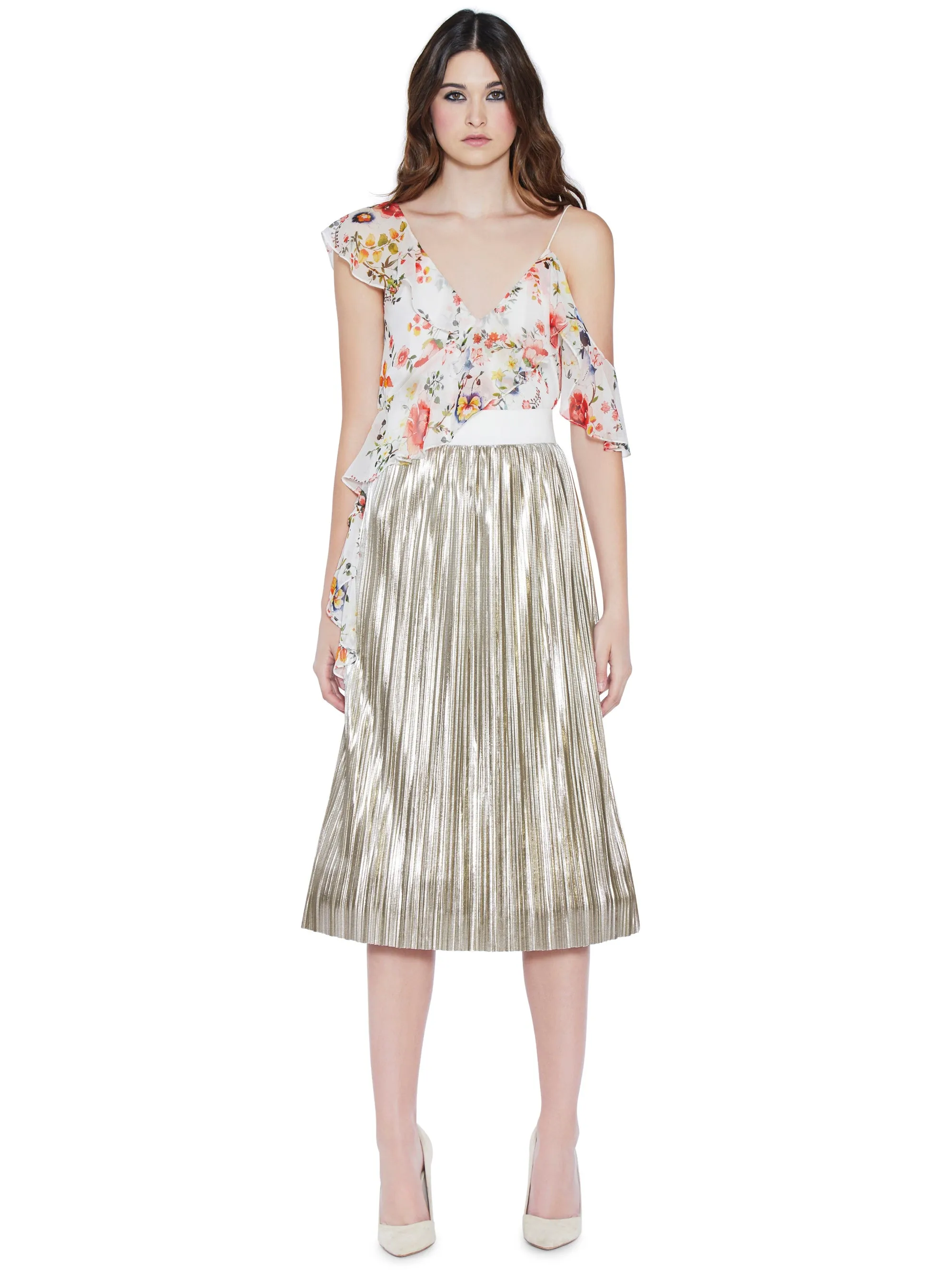 Alice   Olivia - Mikaela Midlength Pleated Skirt