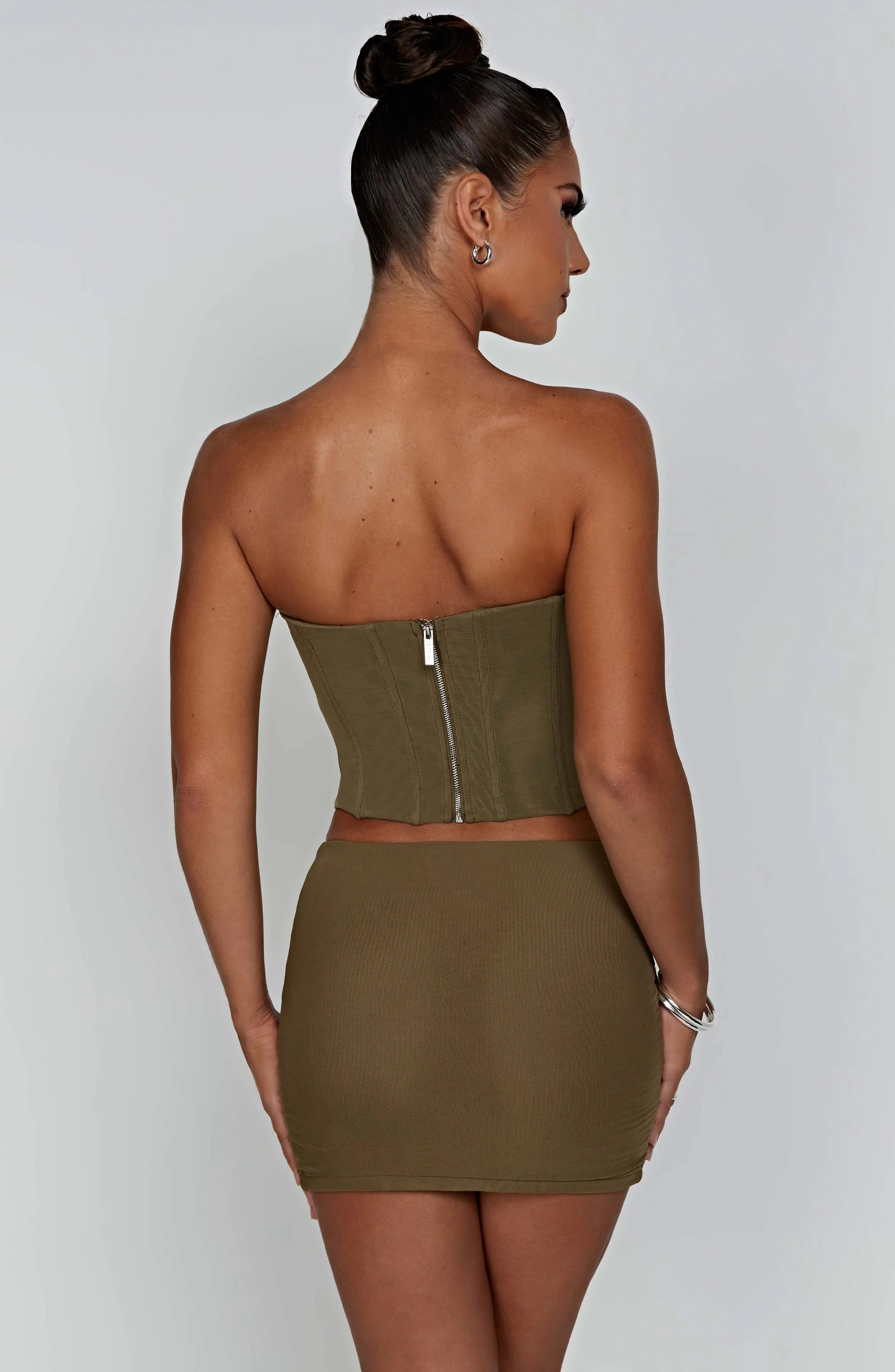 Alina Mini Graceful Skirt - Khaki