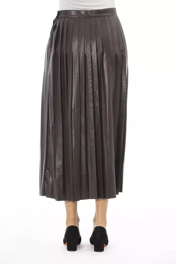 Alpha Studio Pleated Finesse Faux Leather Skirt