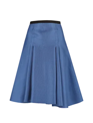 asymmetric pleated midi skirt