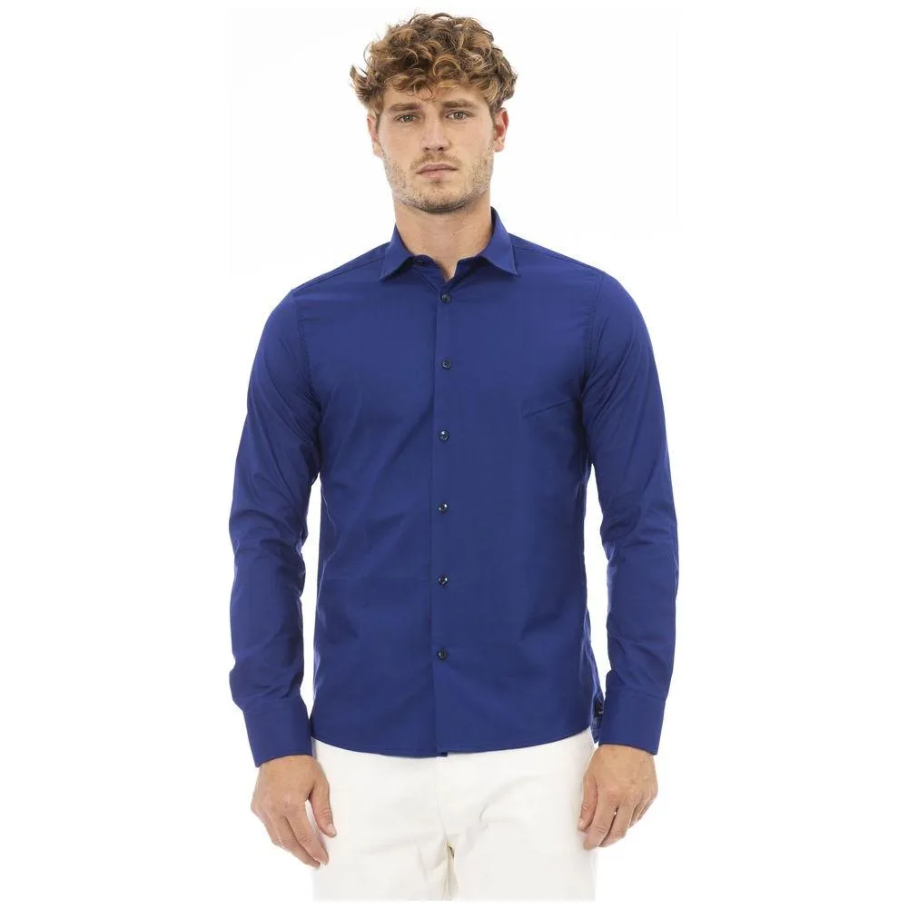 Baldinini Trend Blue Polyester Men Shirt