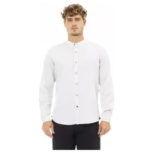 Baldinini Trend White Linen Men Shirt