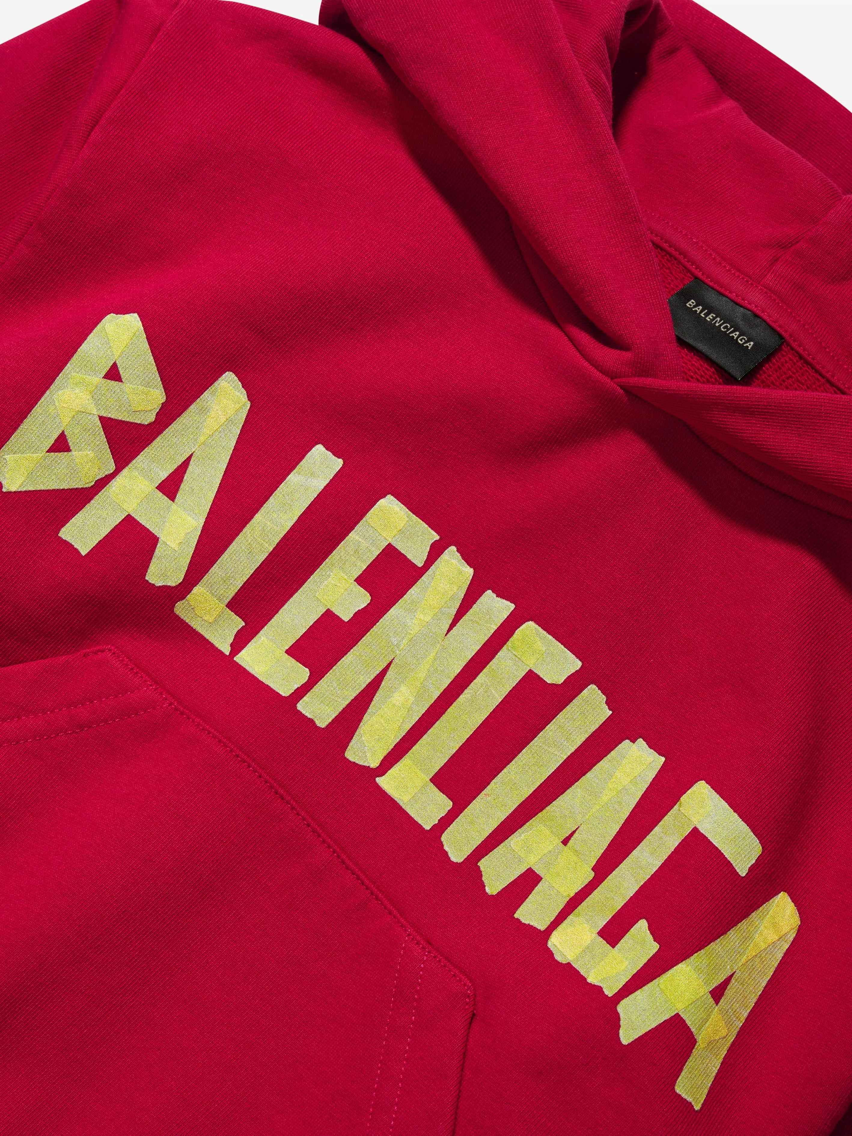 Balenciaga Kids Logo Hoodie in Red