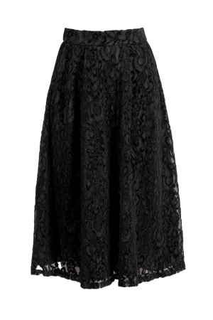 Black Lace Midi Skirt