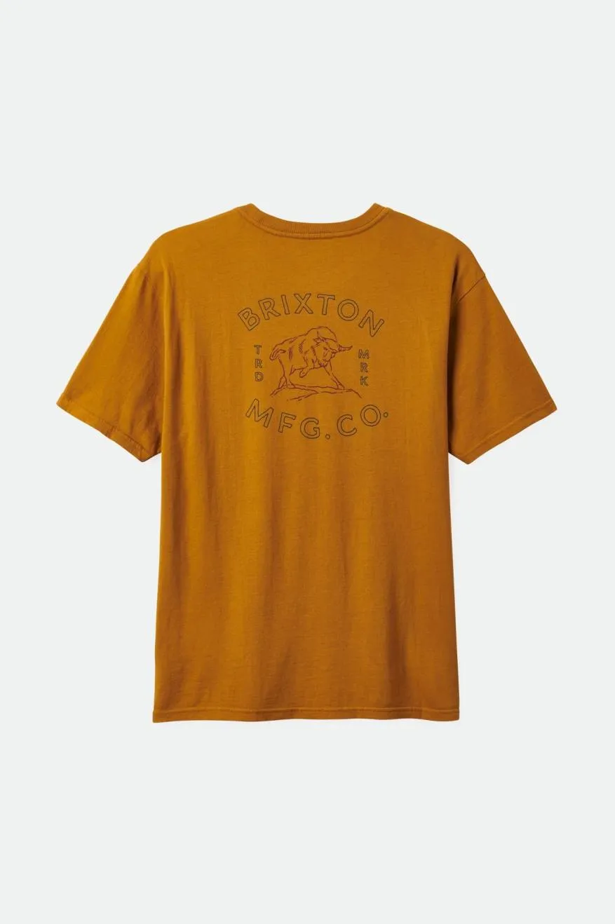 Bryden S/S Relaxed Tee - Golden Brown Classic Wash