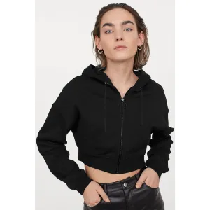 BSK Cropped Black Hoodie