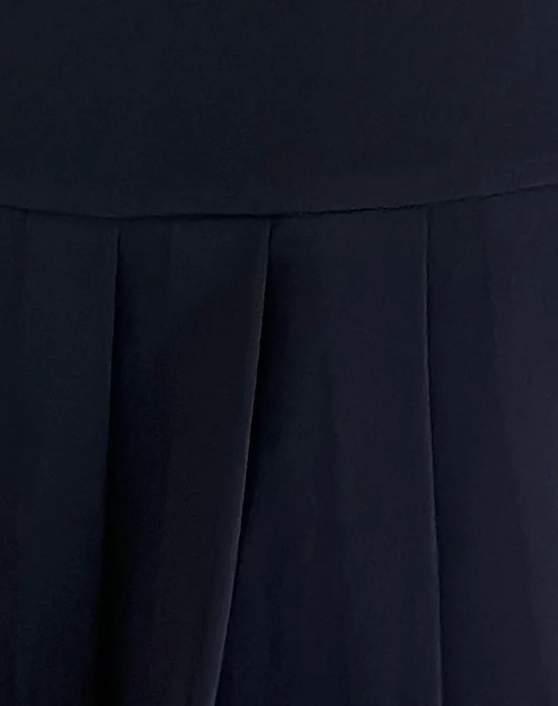 Casini Pleated Micro Skirt in Tailoring Navy