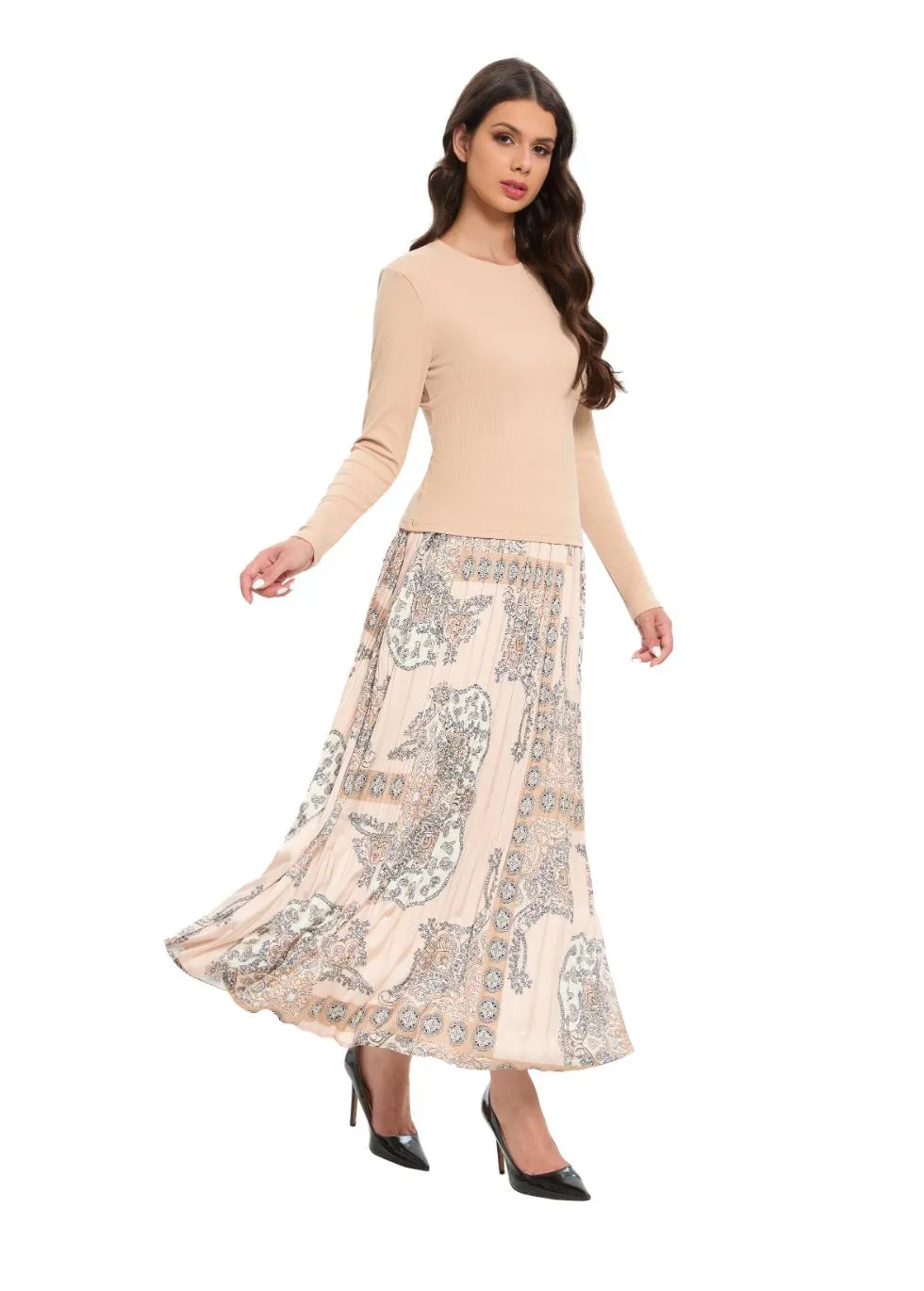 Classic Tapestry Pleated Skirt