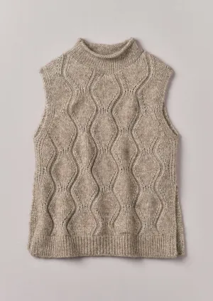 Cotton Alpaca Reverse Cable Tank | Biscuit