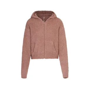 COZY KNIT ZIP UP HOODIE | ROSE CLAY