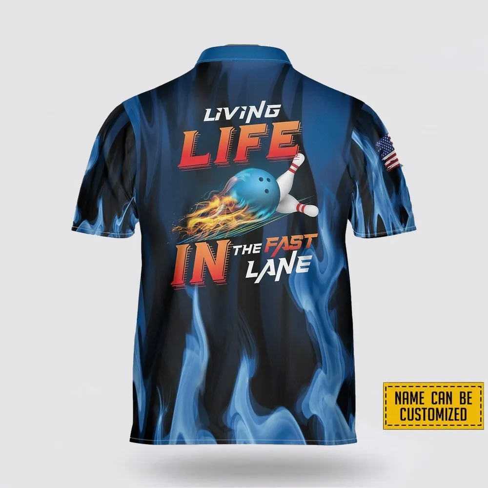 Custom Name Living Life Bowling The Fast Lane Bowling Jersey Shirt – Perfect Gift for Bowling Lovers