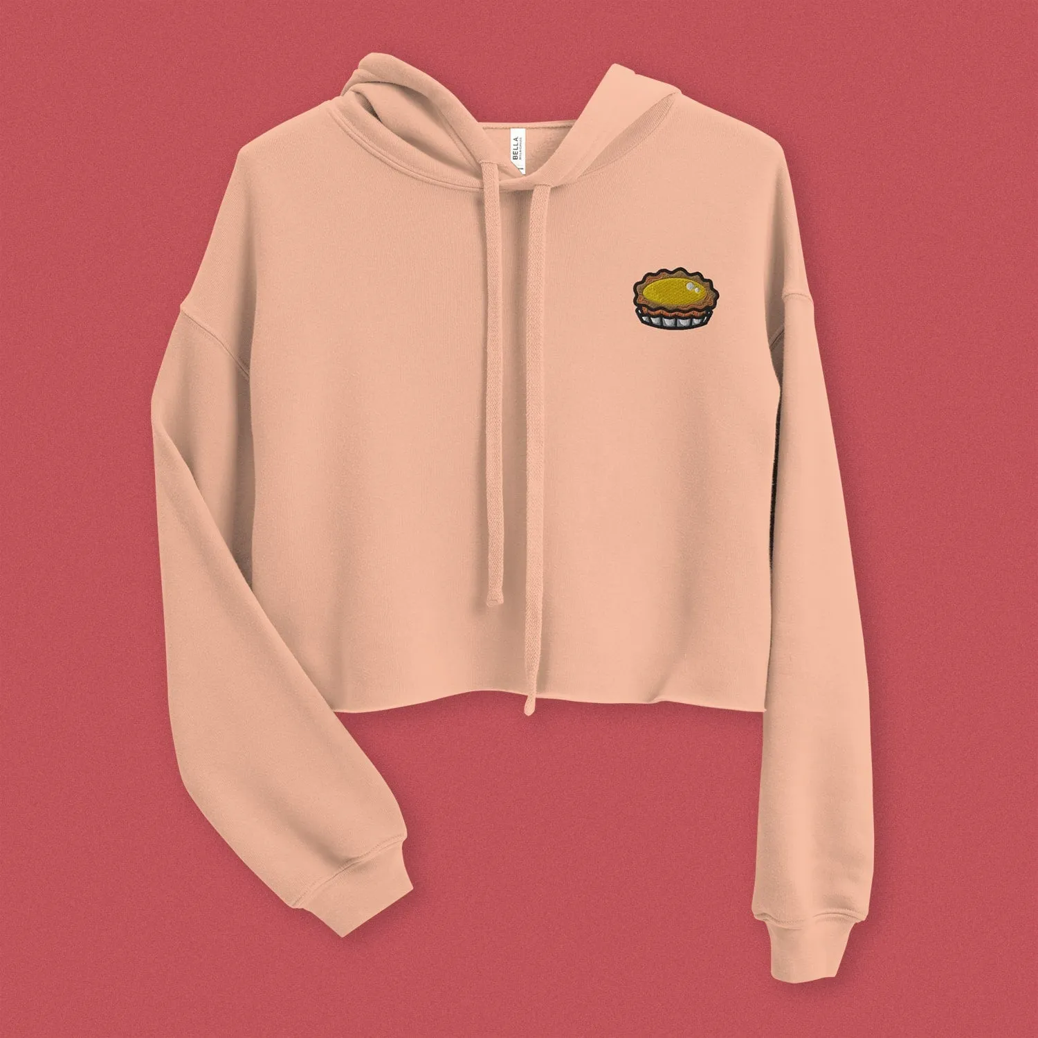 Egg Tart Embroidered Crop Hoodie