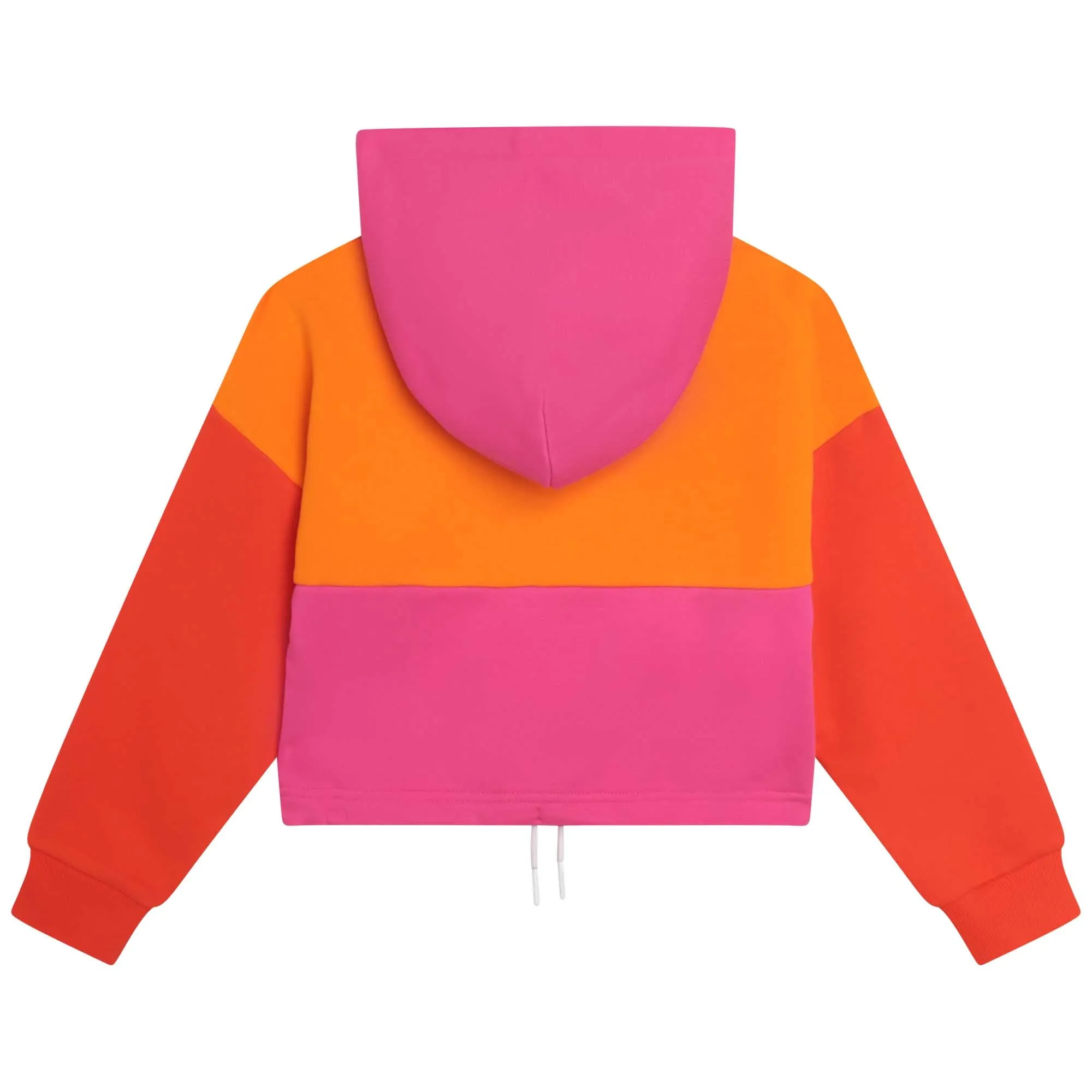 Girls Pink & Orange Cropped Hoodie