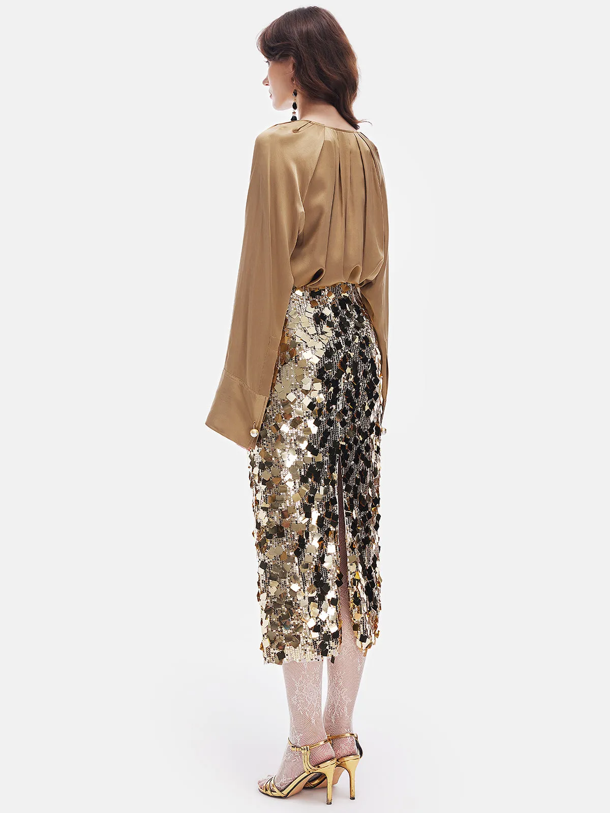 Gold Sequin Rock Skirt