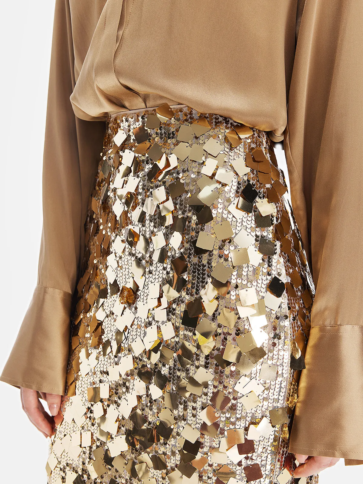 Gold Sequin Rock Skirt