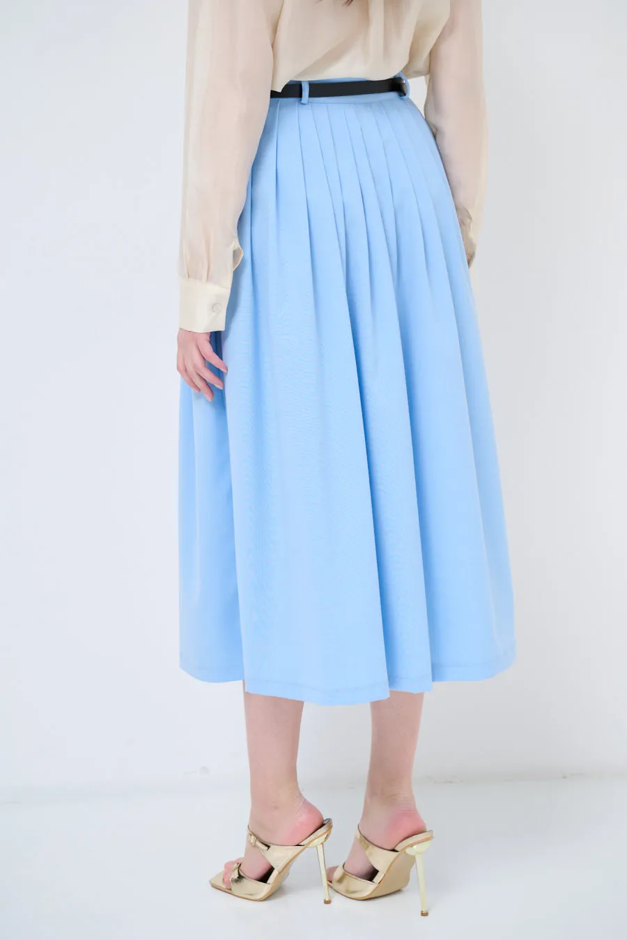 High-waist pleated midi skirt wholesale