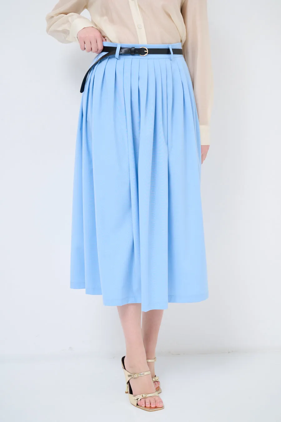 High-waist pleated midi skirt wholesale