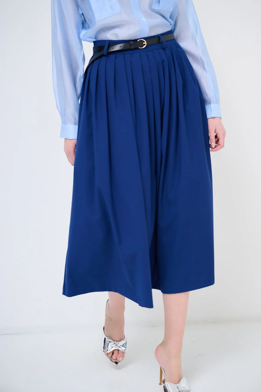 High-waist pleated midi skirt wholesale