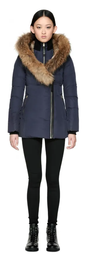 Mackage Akiva Ink Long Wool Blend Statement Coat - Chic Outerwear for Stylish Layering