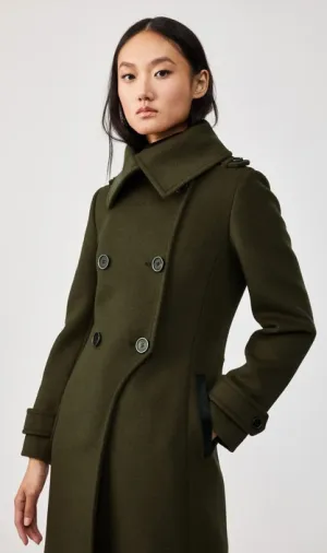 Mackage Elodie Military Green Wool Coat