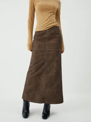 Maillard Washed Graceful Midi Skirt