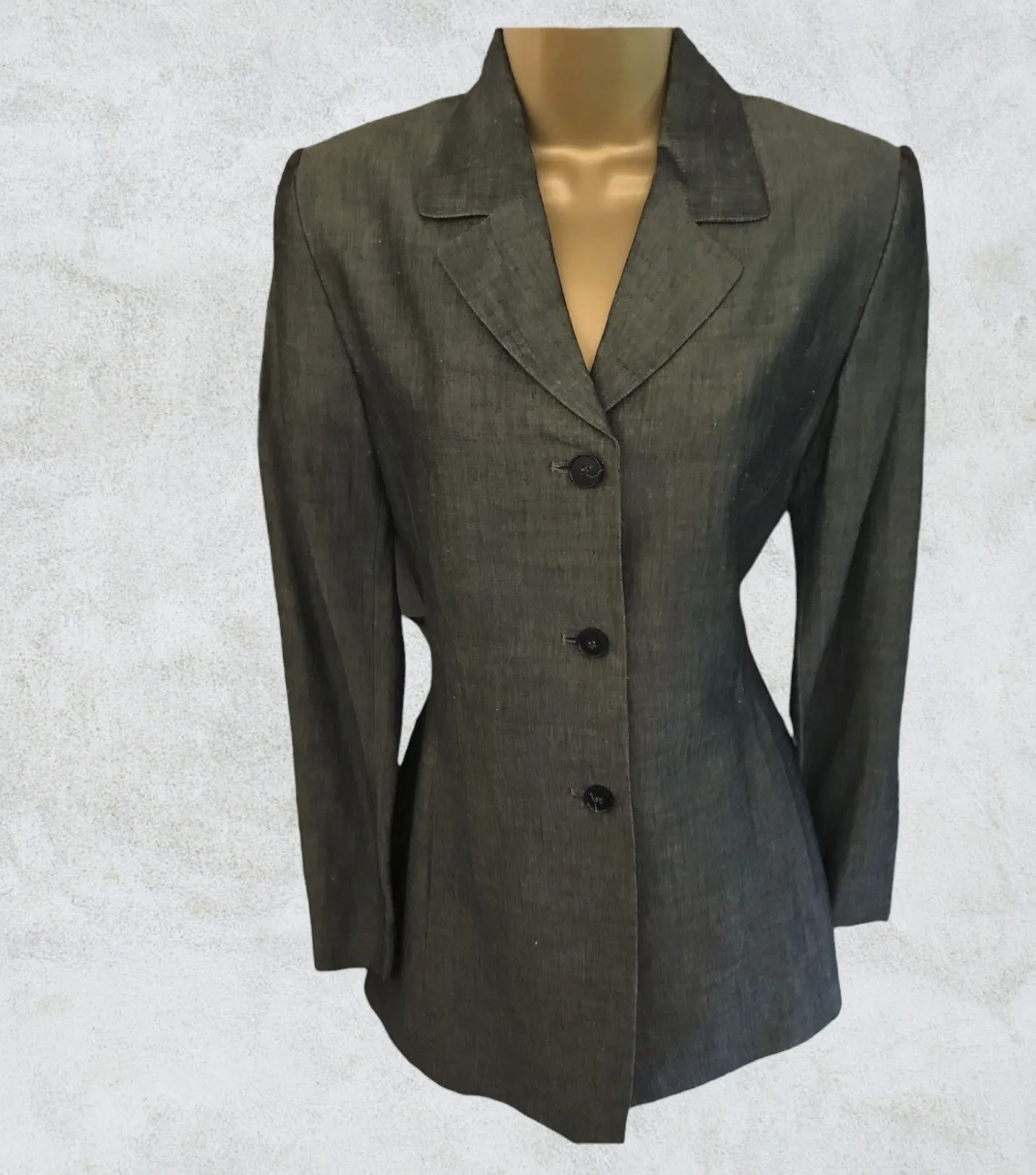 Marc Aurel Womens Forest Green Wool Blend Vintage Tailored Jacket UK 10 US 6 EU 38