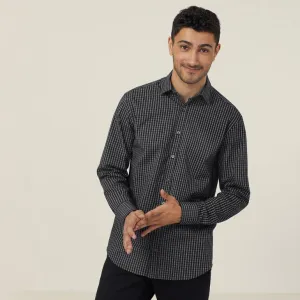 NNT Uniforms Fine Check Avignon Long Sleeve Shirt(CATJDE)