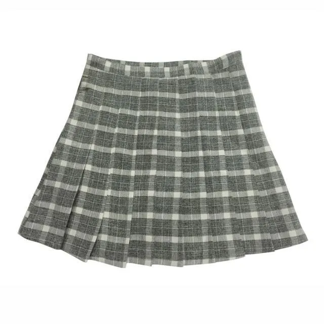 Pink Plaid School Girl Skirt