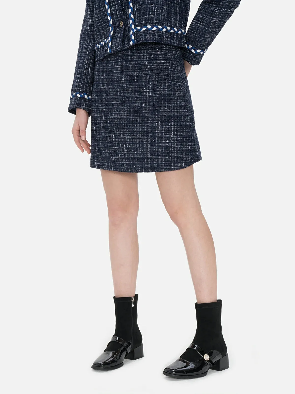 Plaid High Waist  A-line Mini Skirt