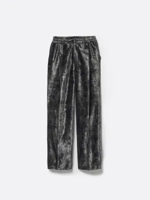 PRINT VELVET PINTUCK BAGGY EASY TROUSERS .12【TOD BLACK】