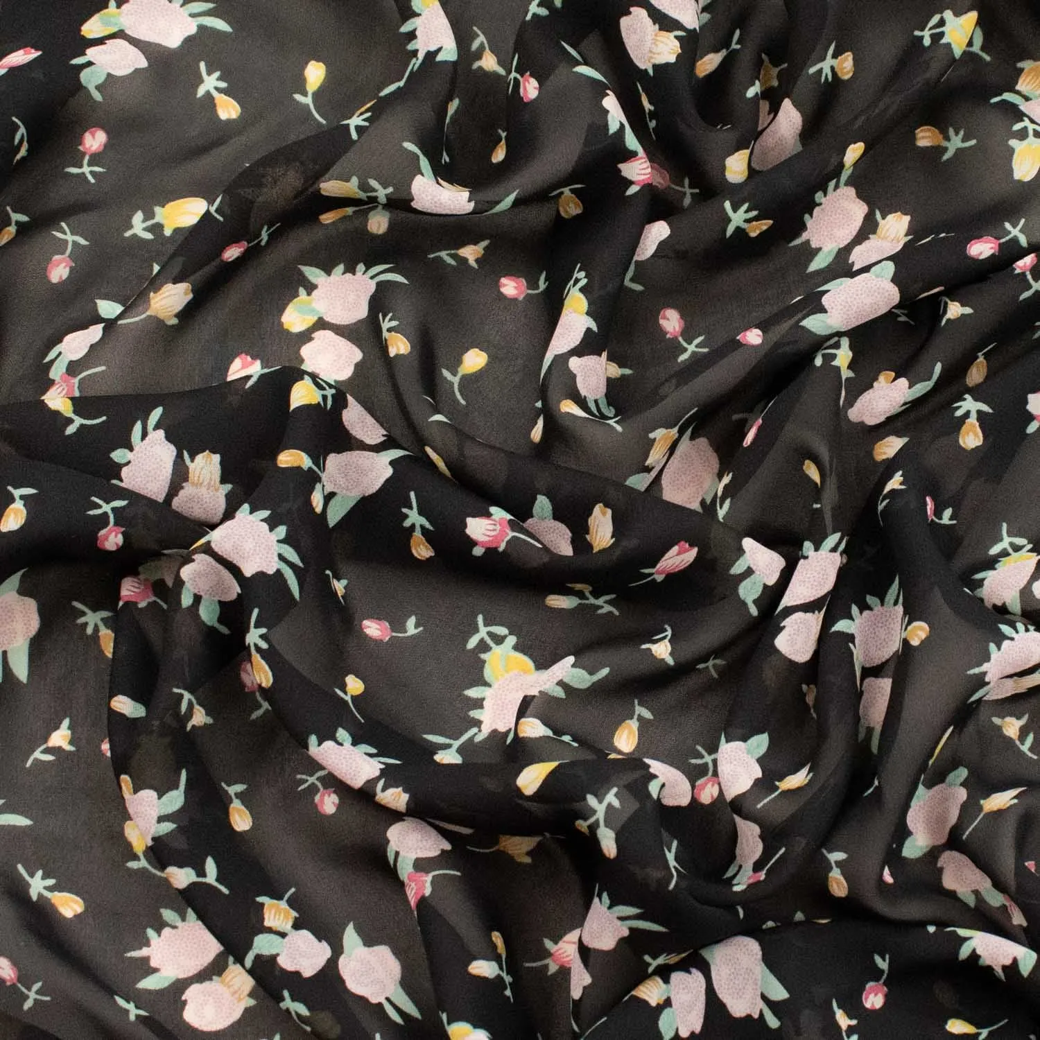 Printed Chiffon Design-1 Small Flowers