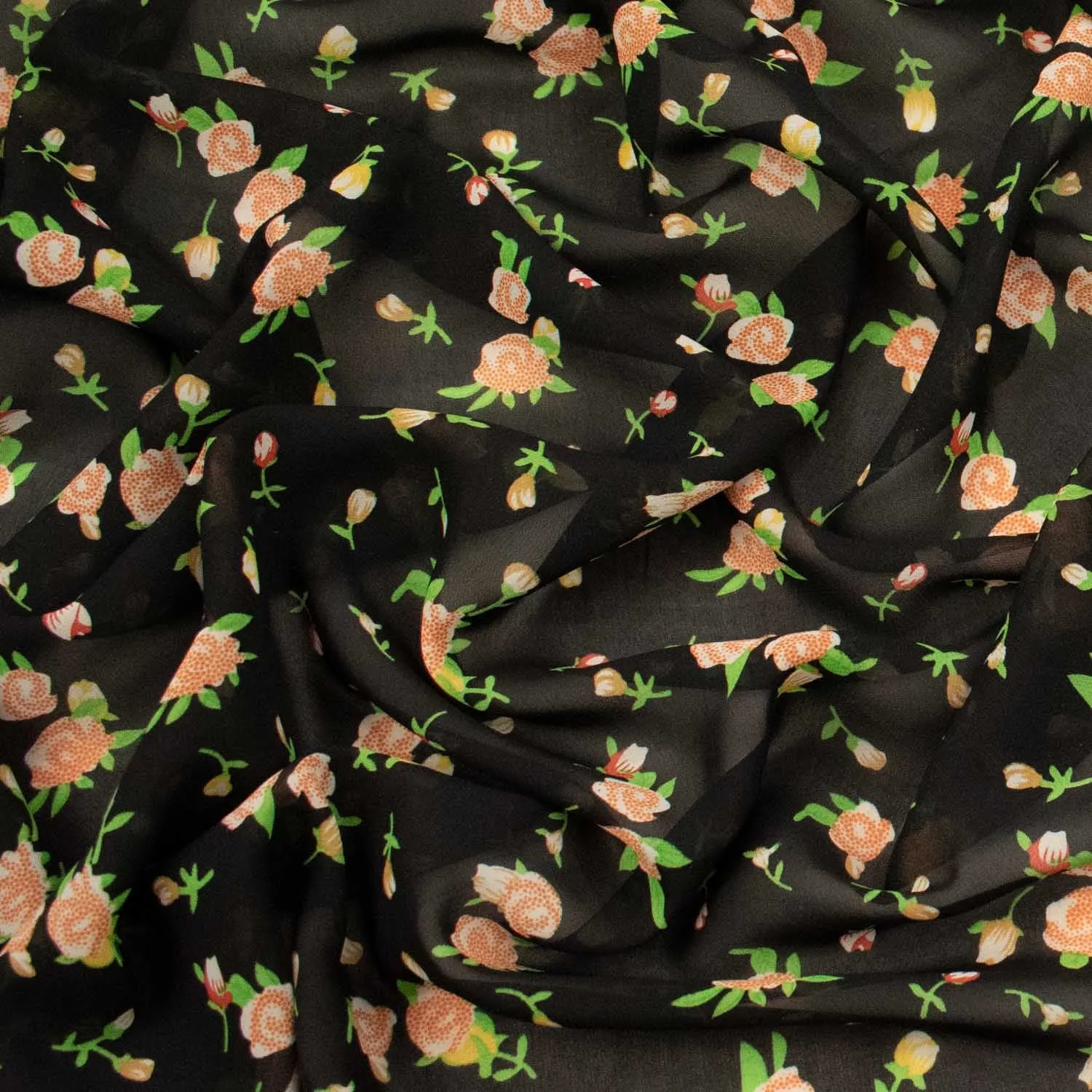 Printed Chiffon Design-1 Small Flowers