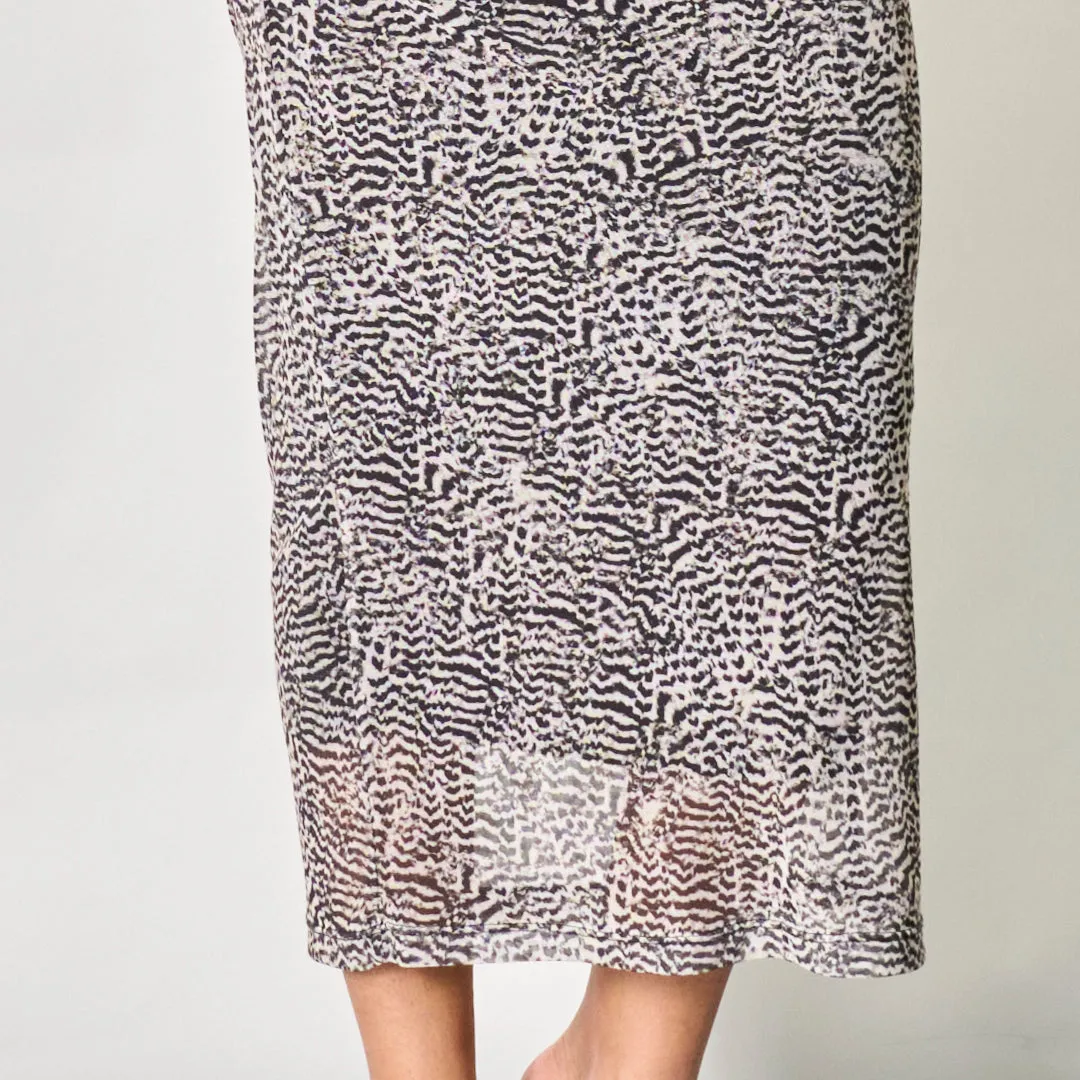 Ruched animal print skirt wholesale