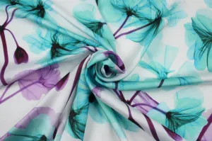 Shiny Satin - Flowers Print