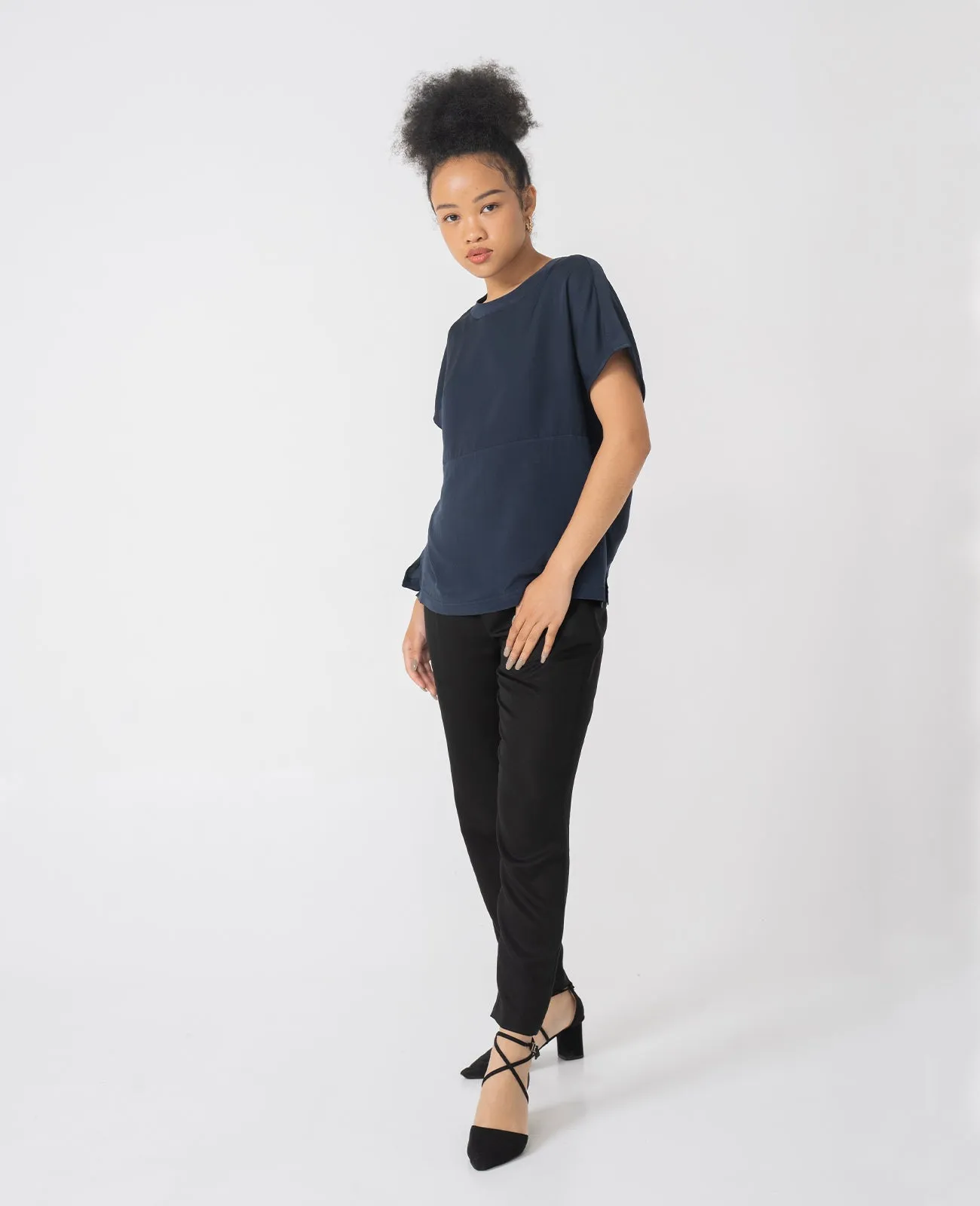 Silk Dropped Shoulder Tee