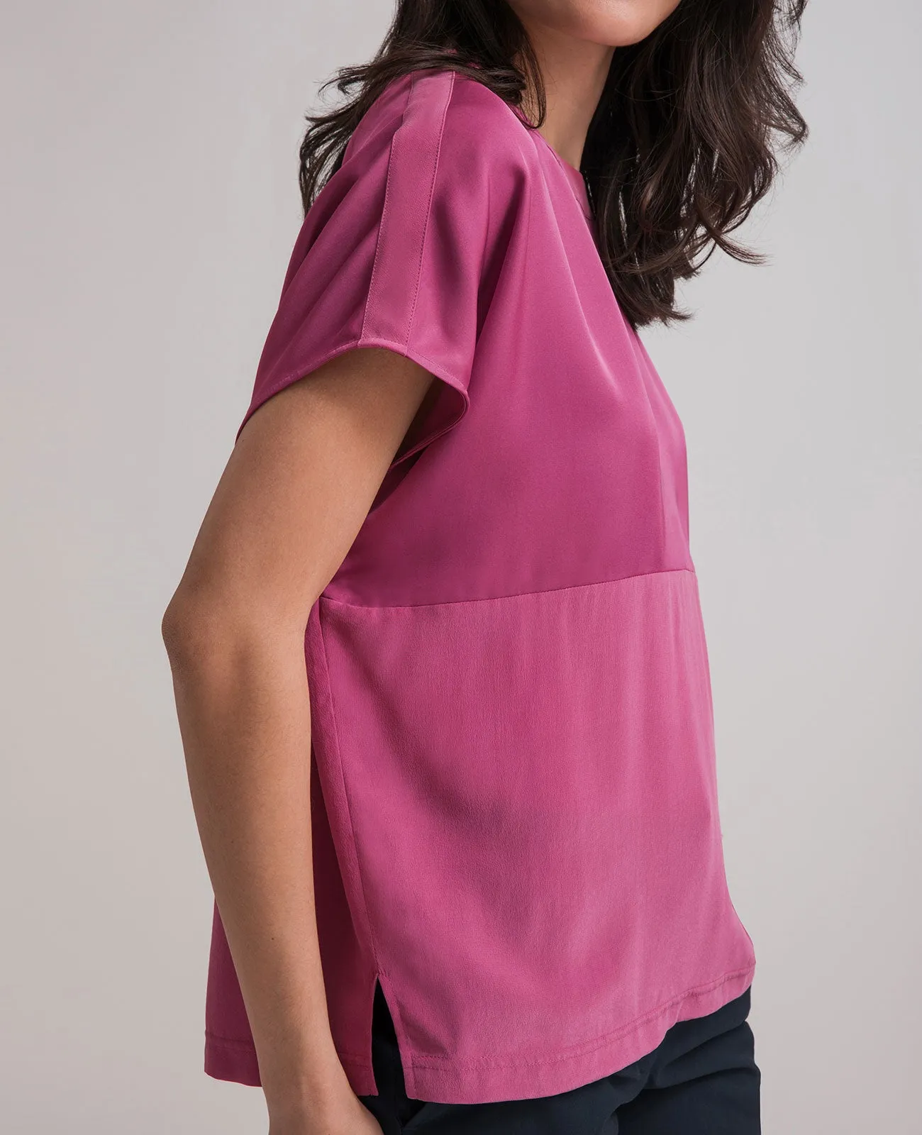 Silk Dropped Shoulder Tee