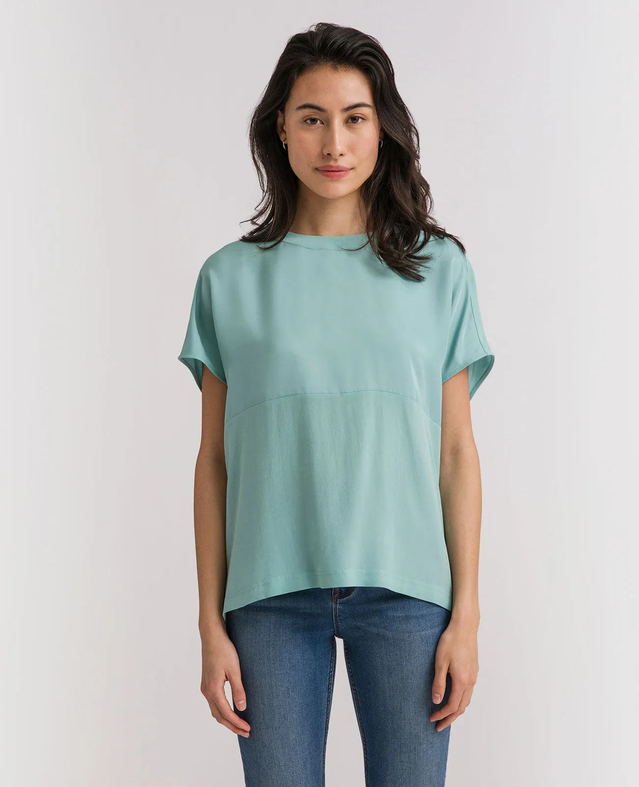 Silk Dropped Shoulder Tee