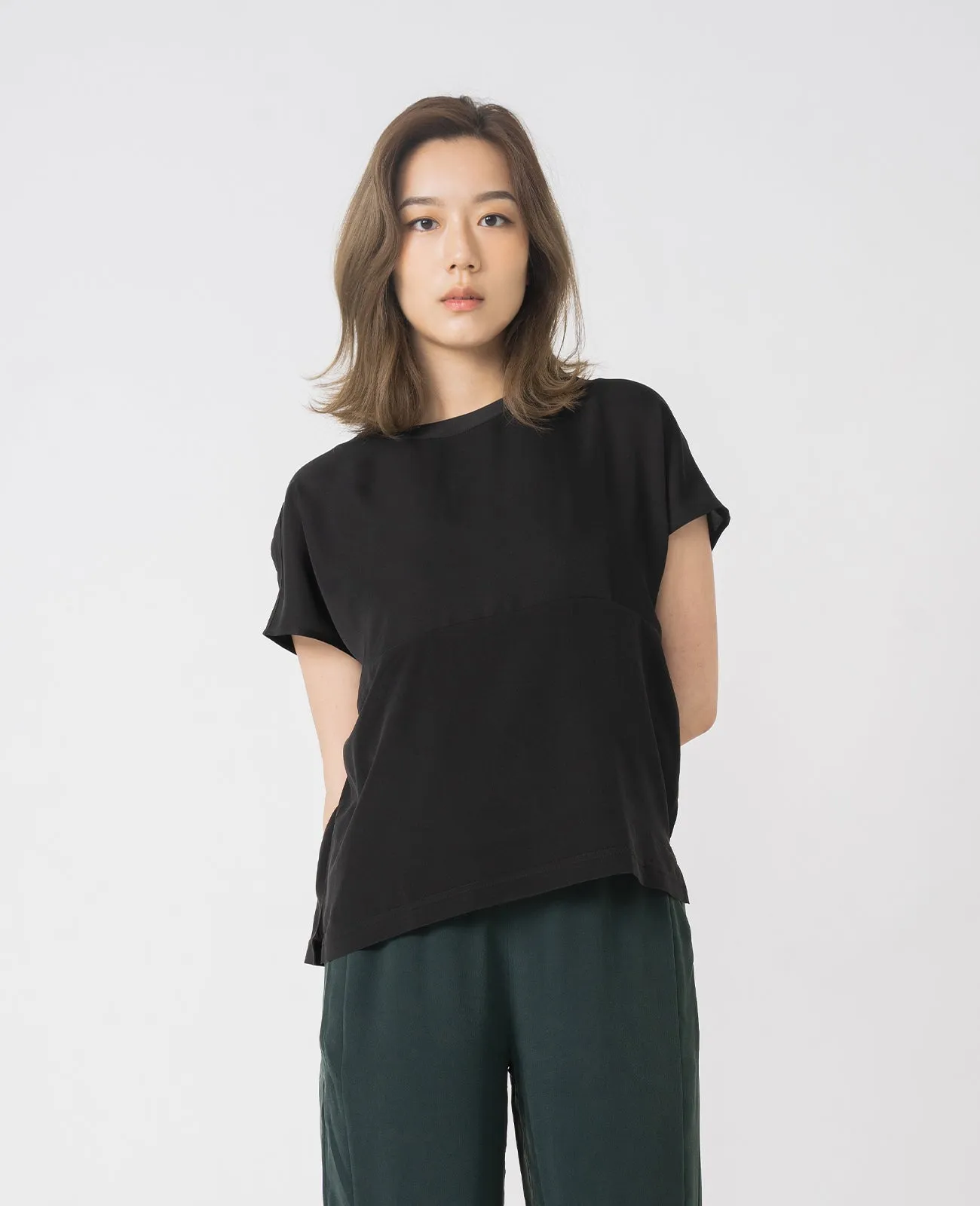 Silk Dropped Shoulder Tee