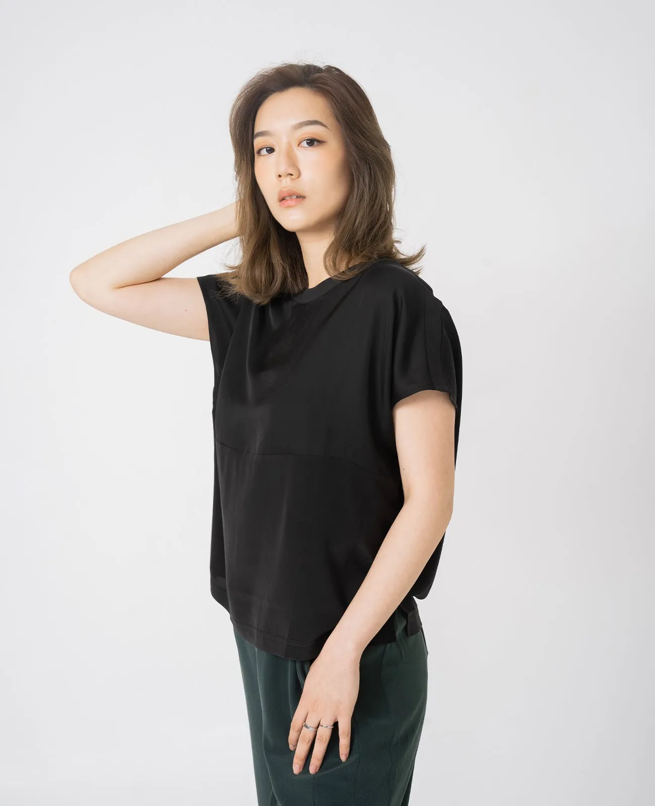 Silk Dropped Shoulder Tee