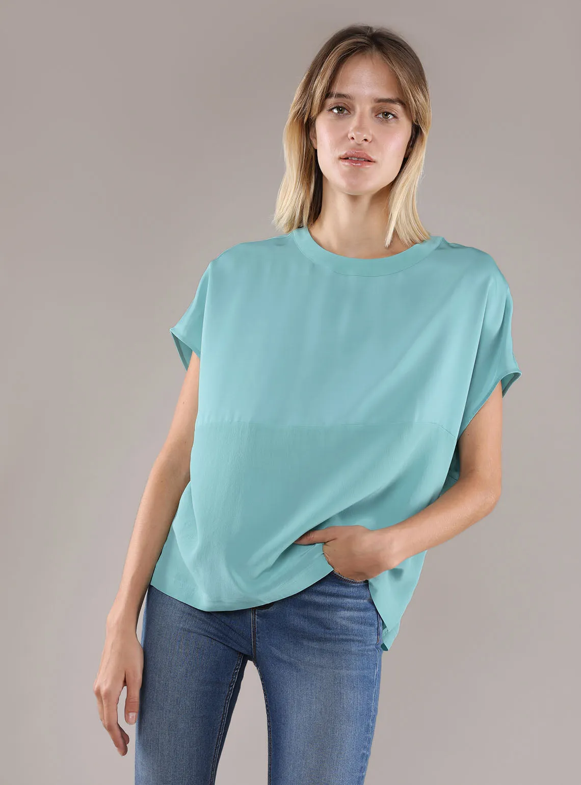 Silk Dropped Shoulder Tee