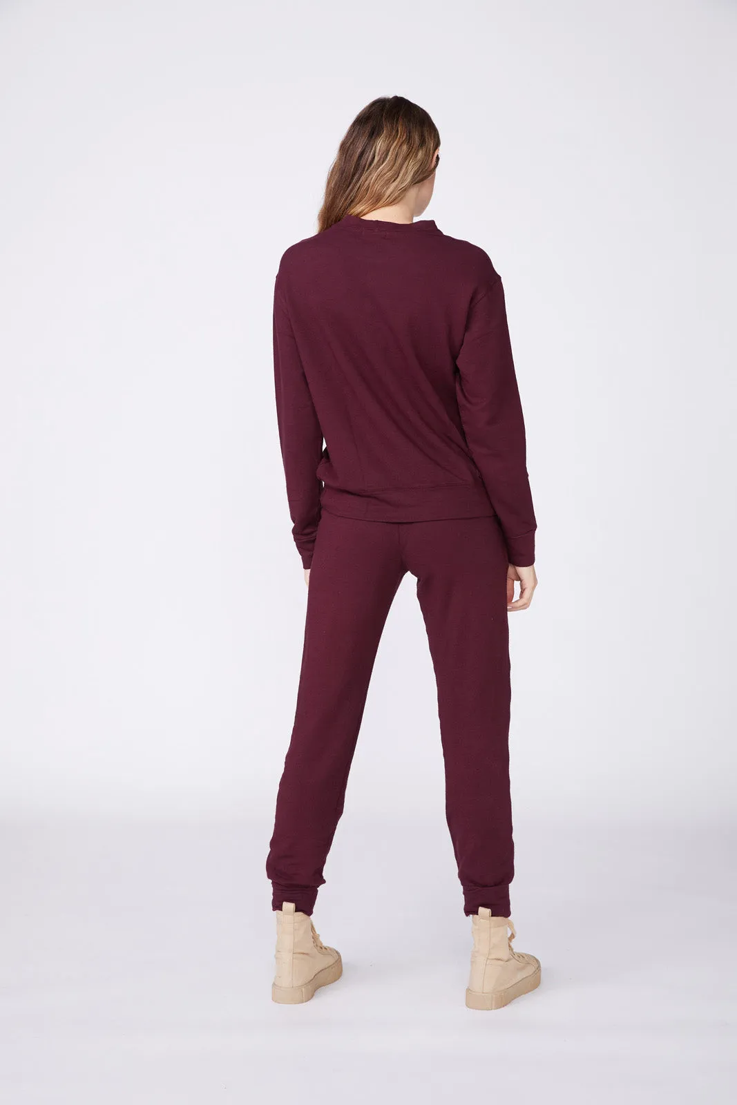 Supersoft Fleece Girlfriend Sweats, Merlot