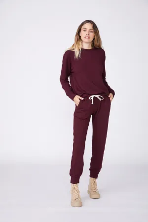 Supersoft Fleece Girlfriend Sweats, Merlot