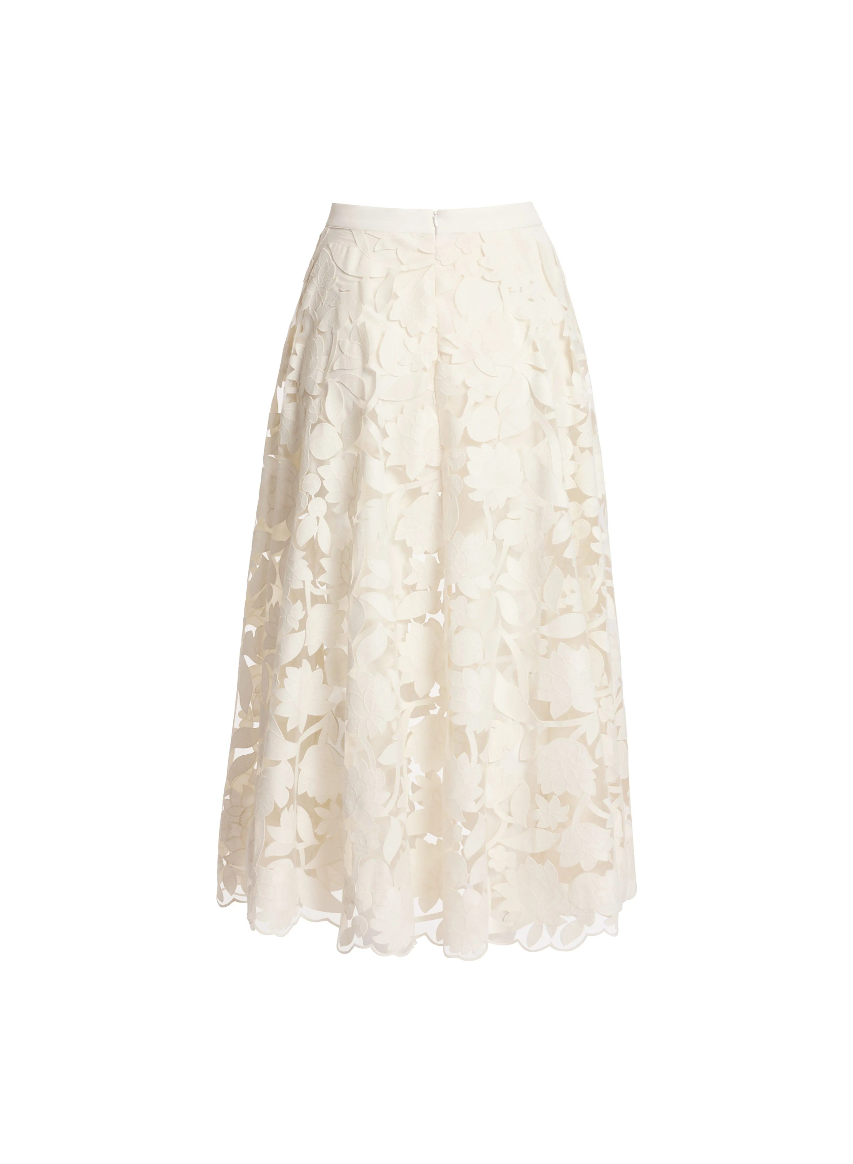 Tulle Embroidered Midi Skirt