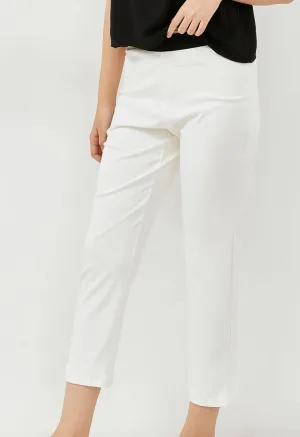 White Airy Bamboo Relaxed Pants