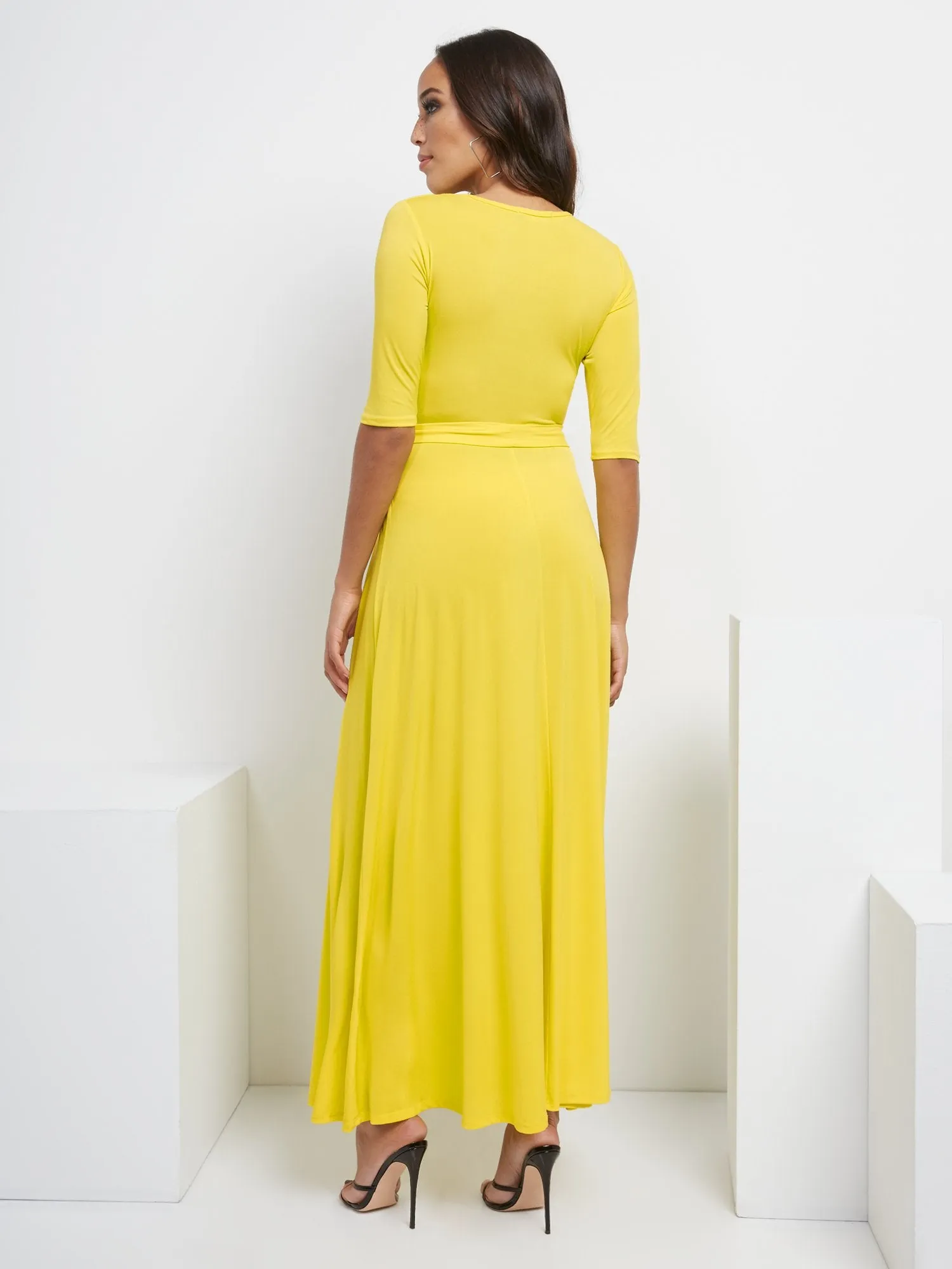 Yellow Wrap Maxi Dress